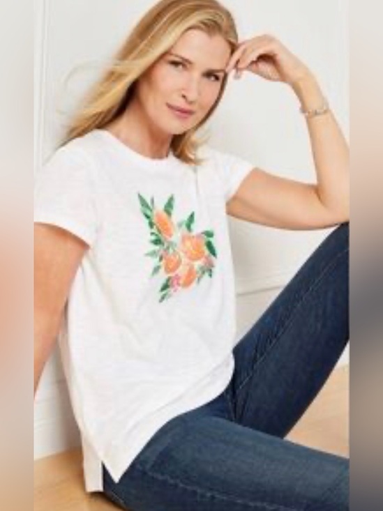 Talbots Tops - Talbots Citrus Gallery Crewneck Tee Size 2XP